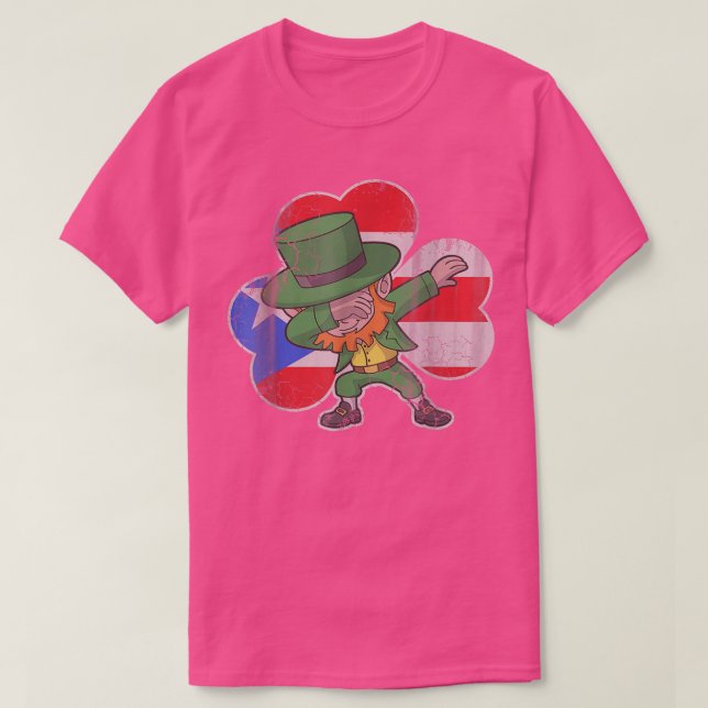 Irish Puerto Rico Dabbing Leprechaun St Patricks D T Shirt (Design framsida)