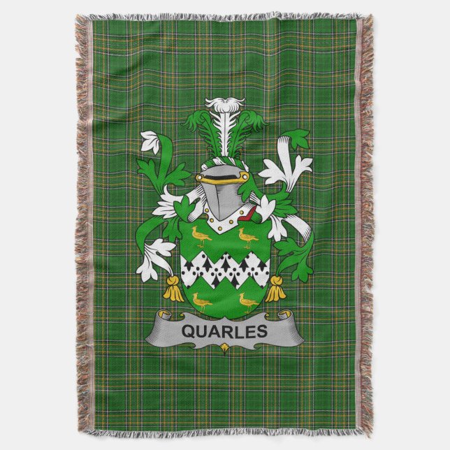 Irish Quarles Jackar Arm Family Crest Ireland Filt (Framsidan Vertikal)