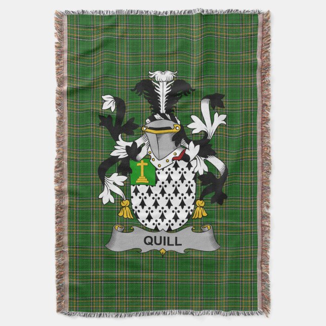 Irish Quill Jackar om Arm Family Crest Ireland Filt (Framsidan Vertikal)