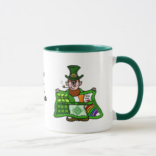 Irish Quilt & Leprechaun Mugg med fin välsignelse