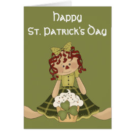 Irish RagDoll d1 Lycklig St. Patrick's Day Card Hälsningskort
