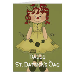 Irish RagDoll d3 Lycklig St. Patrick's Day Card Hälsningskort