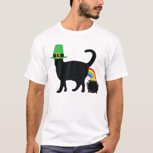 Irish Rainbow Cat Pot of Guld Funny St Patricks Da T Shirt