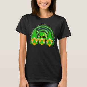 Irish Rainbow Gnome Lycklig St patricks day Funny T Shirt