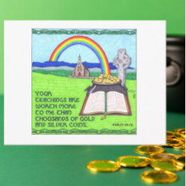 Irish Rainbow Inspirational Postcard Vykort
