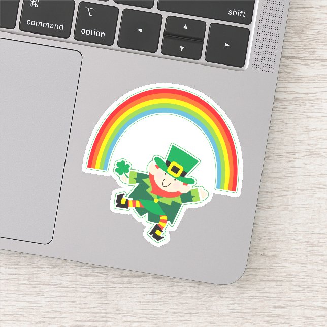 Irish Rainbow Leprechaun Contour Klistermärken (Detalj)