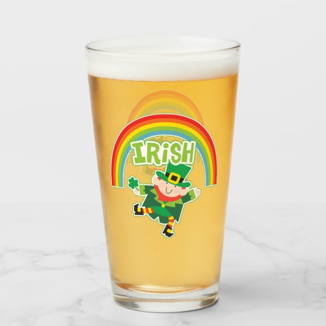 Irish Rainbow Leprechaun Glaskopp (Framsida fylld)