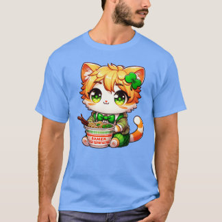 Irish Ramen Cats Cute St patricks day T Shirt