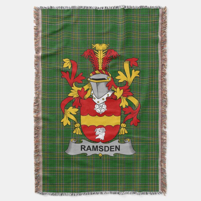 Irish Ramsden Jackar om Arm Family Crest Ireland Filt (Framsidan Vertikal)