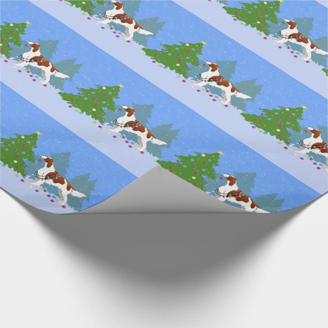 Irish Red and White Setter Decorating Träd Presentpapper (Hörn)