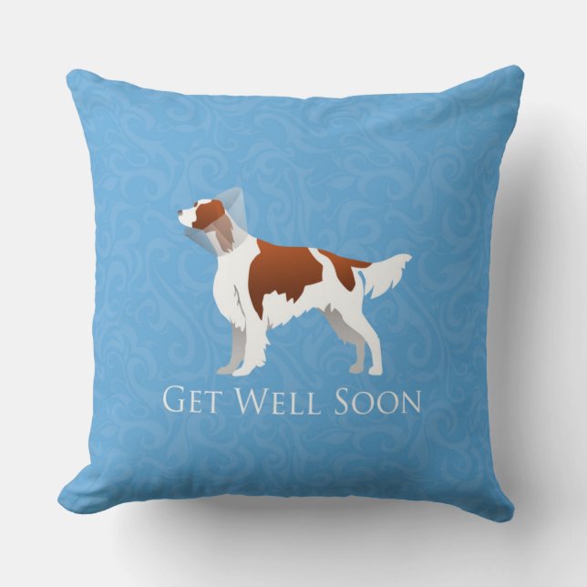 Irish Red and White Setter Get well Snart Design Kudde (Framsida)