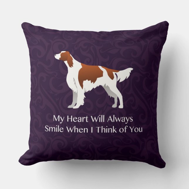 Irish Red and White Setter Thinking of You Kudde (Framsida)