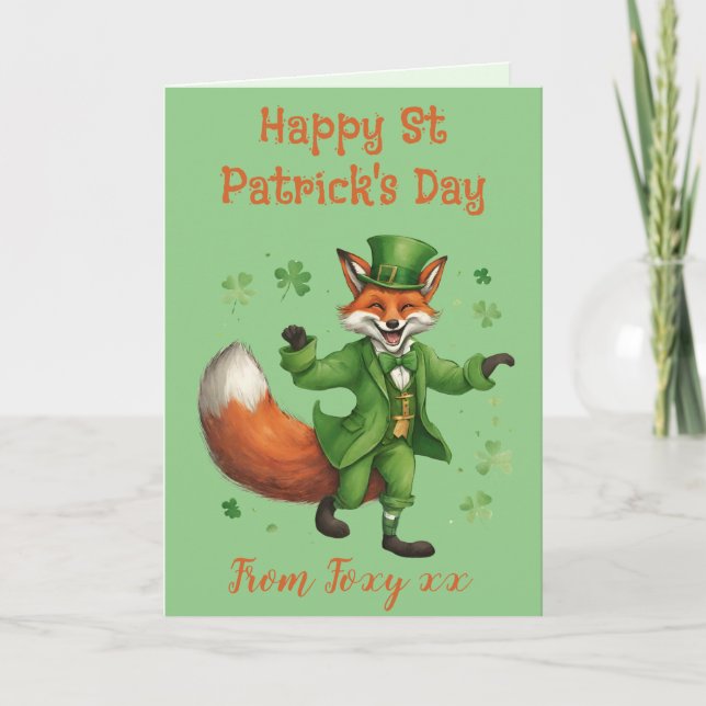 Irish Red Fox St patricks day-turkort Helgkort (Framsida)
