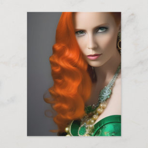Irish Red Hved Goddes Postcard Vykort