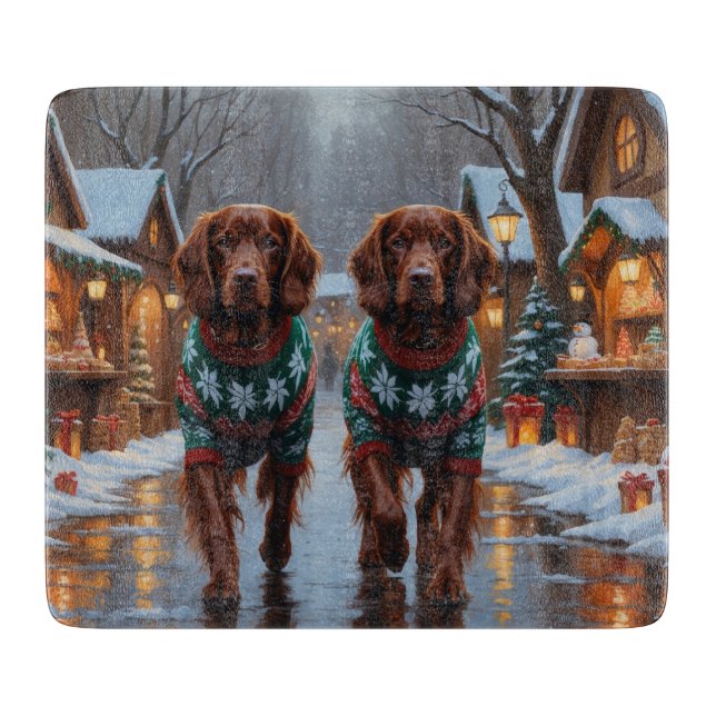 Irish Red Setter Dogs Christmas Snow Holiday (Framsidan)