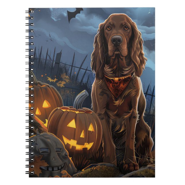 Irish Red Setter Halloween Spooky Anteckningsbok (Framsidan)