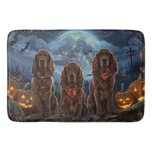 Irish Red Setter Halloween Spooky Badrumsmatta (Framsidan)