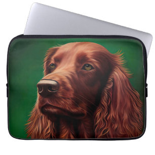 Irish Red Setter Hund in St. Patrick Day Dress Laptop Fodral