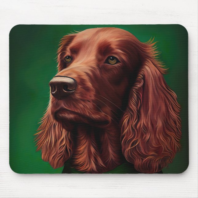 Irish Red Setter Hund in St. Patrick Day Dress Musmatta (Framsidan)
