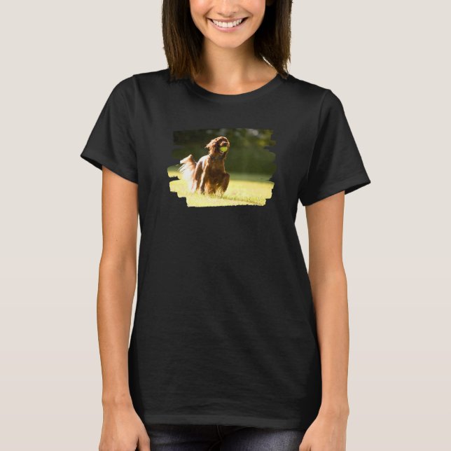 Irish Red Setter Hund T Shirt (Framsida)