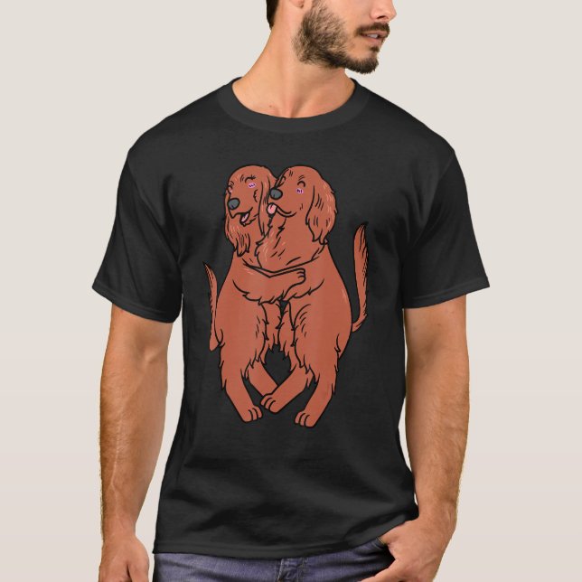 Irish Red Setter Hund T Shirt (Framsida)