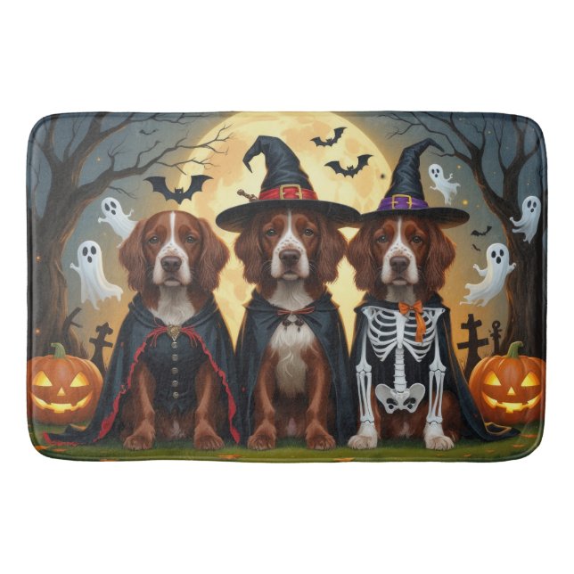 Irish Red Setter Hundar Pumpkin Halloween Funny Badrumsmatta (Framsidan)