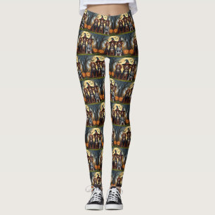 Irish Red Setter Hundar Pumpkin Halloween Funny Leggings