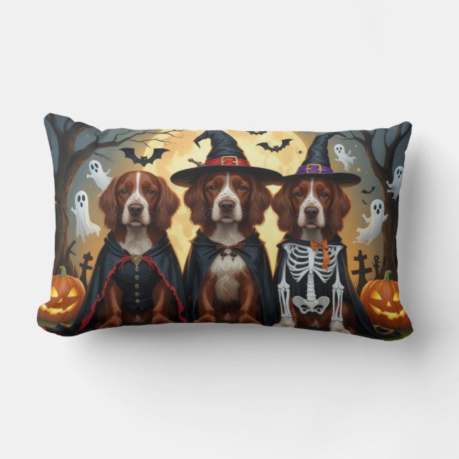 Irish Red Setter Hundar Pumpkin Halloween Funny Lumbarkudde (Framsida)