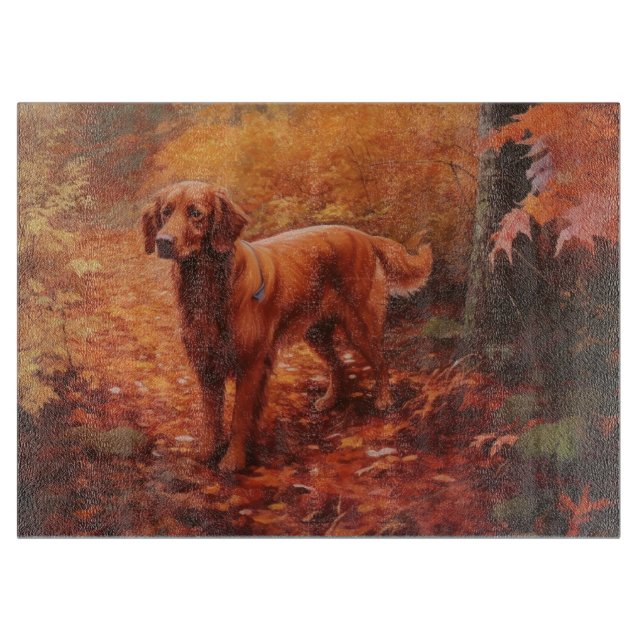 Irish Red Setter i Höst löv Fall Inspire (Framsidan)