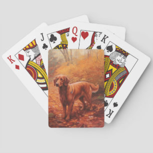 Irish Red Setter i Höst löv Fall Inspire Casinokort
