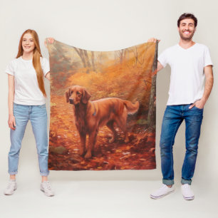 Irish Red Setter i Höst löv Fall Inspire Fleecefilt