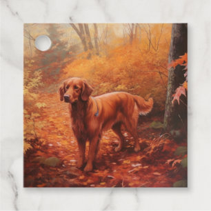 Irish Red Setter i Höst löv Fall Inspire Gåvor Etiketter