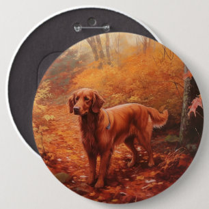 Irish Red Setter i Höst löv Fall Inspire Knapp