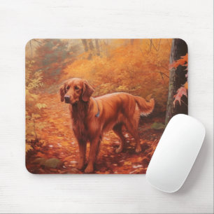 Irish Red Setter i Höst löv Fall Inspire Musmatta