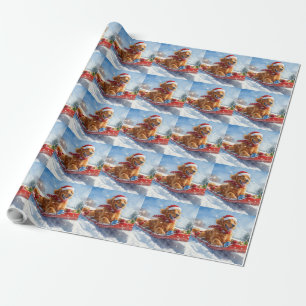 Irish Red Setter i Sledge Låt det snöa jul Presentpapper