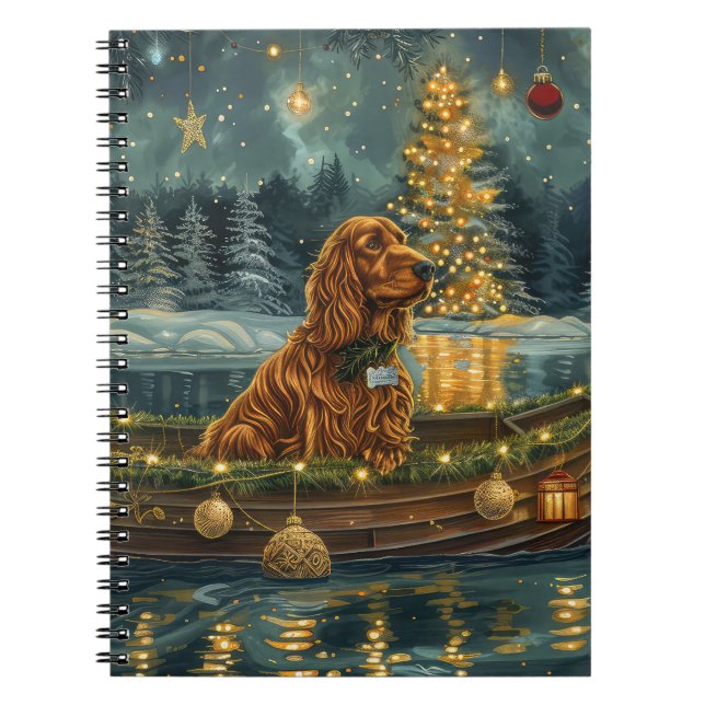 Irish Red Setter jul Festive Voyage Anteckningsbok (Framsidan)