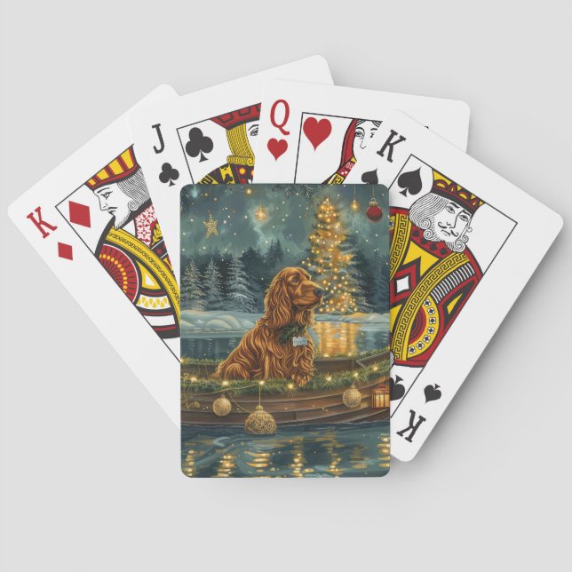 Irish Red Setter jul Festive Voyage Casinokort (Baksidan)