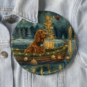 Irish Red Setter jul Festive Voyage Knapp