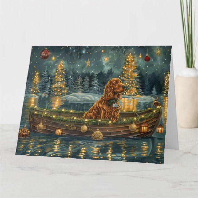 Irish Red Setter jul Festive Voyage Kort (Framsida)