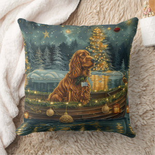 Irish Red Setter jul Festive Voyage Kudde
