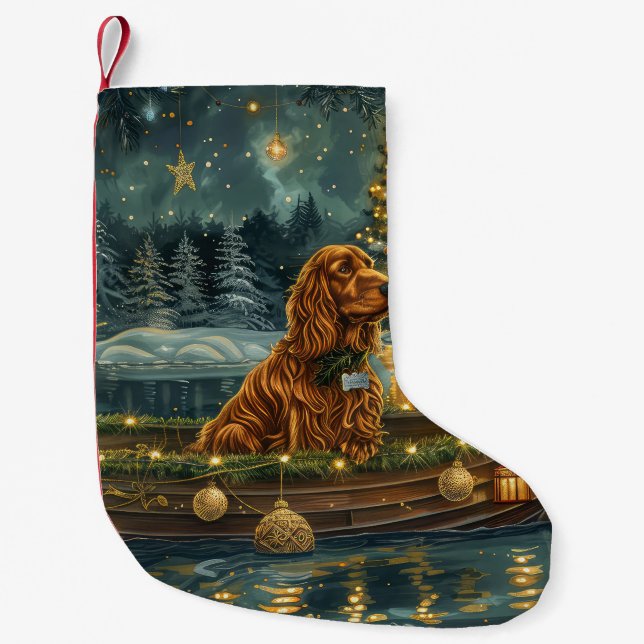 Irish Red Setter jul Festive Voyage Liten Julstrumpa (Framsidan)