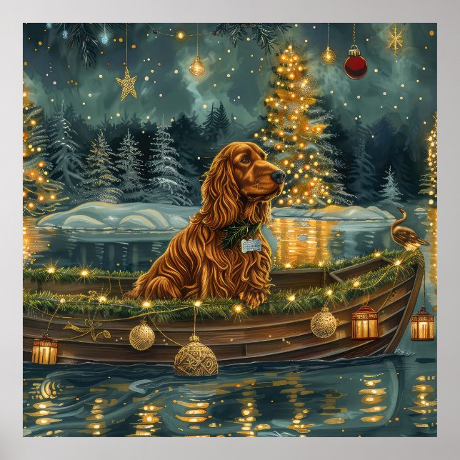 Irish Red Setter jul Festive Voyage Poster (Framsidan)