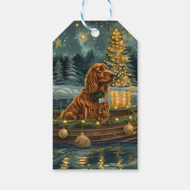 Irish Red Setter jul Festive Voyage Presentetikett (Framsidan)