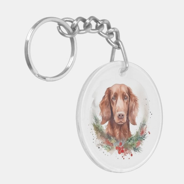 Irish Red Setter jul Wandetive Festive Valp (Vänstra Framsidan)