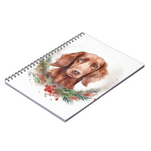 Irish Red Setter jul Wandetive Festive Valp Anteckningsbok
