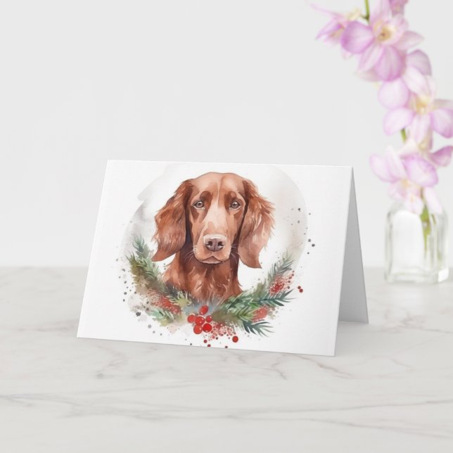 Irish Red Setter jul Wandetive Festive Valp Kort (Orkide)