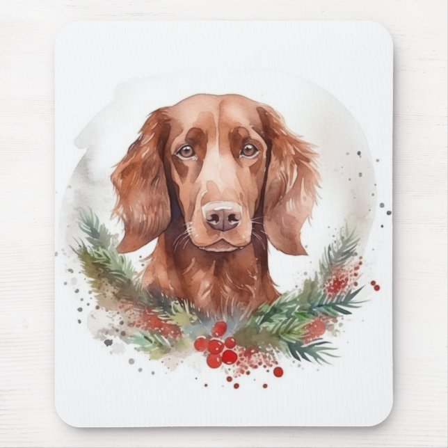 Irish Red Setter jul Wandetive Festive Valp Musmatta (Framsidan)