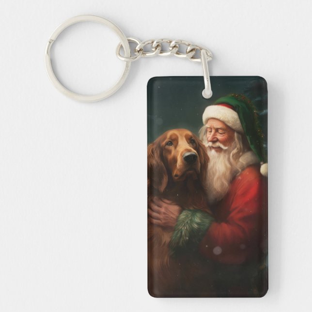 Irish Red Setter Jultomten Festive jul (Framsidan)