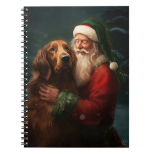 Irish Red Setter Jultomten Festive jul Anteckningsbok