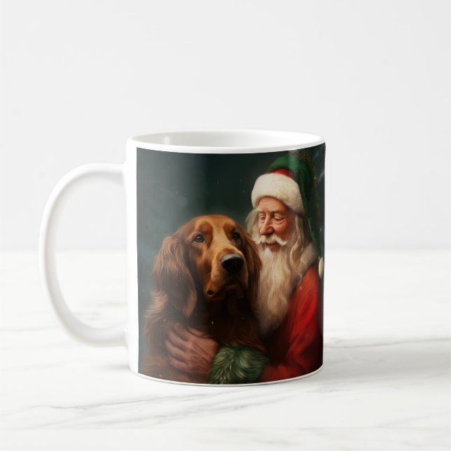 Irish Red Setter Jultomten Festive jul Kaffemugg (Vänster)